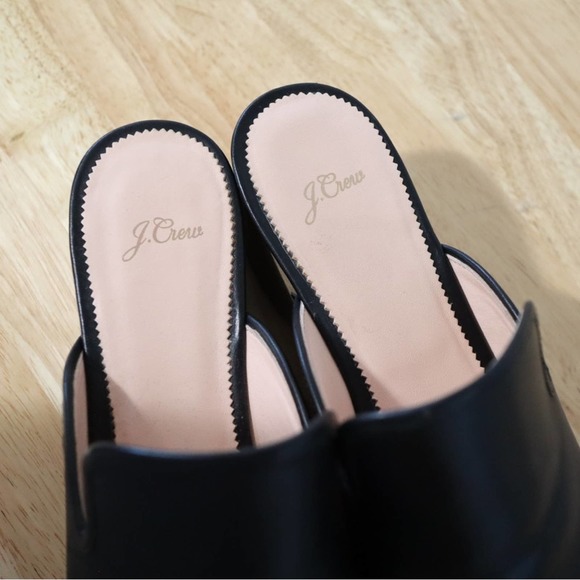 J. CREW | Black Leather Clogs Mules Size 12 - Picture 7 of 10